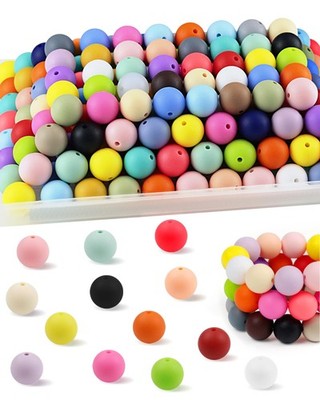 150PCS FIVEIZERO Silicone Beads, 30 Colors 15mm round beads, 30colors 