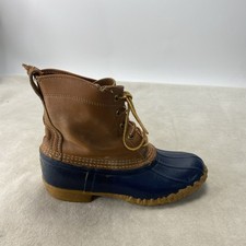 LL BEAN Maine Hunting Shoe Leather Vintage Unlined Duck Boots Size L 7 Blue