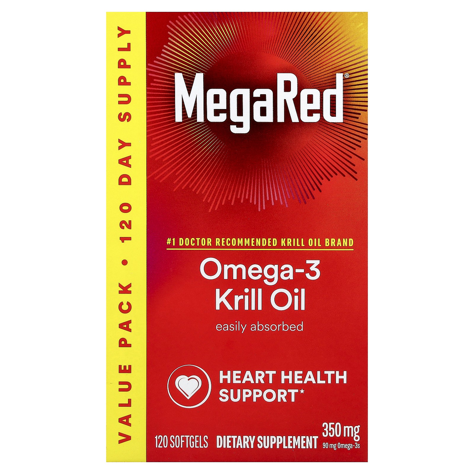 MegaRed , Omega-3 Krill Oil, Vanilla, 350 mg, 120 Softgels