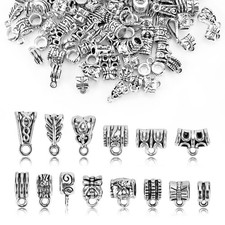 Mixed Antique Tibetan Bail Tube Beads for European Pendant Jewelry Making