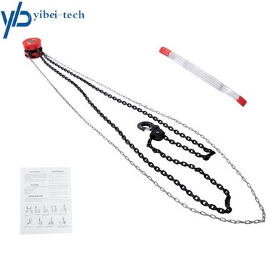Manual Chain Hoist | 3 Ton / 6600 lbs Capacity | 2 Hooks Red | 10ft Lift