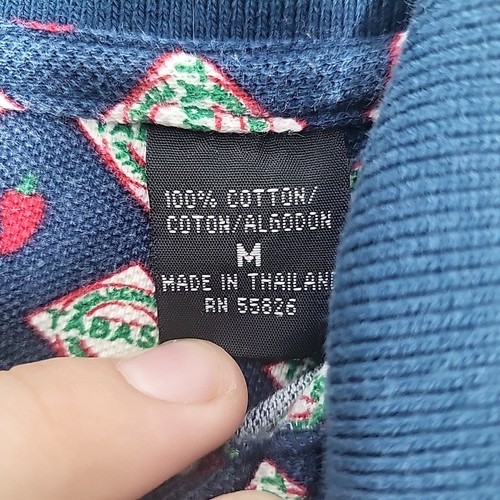 Polo Tabasco vintage uomo media multicolore cotone geometrico abbigliamento sportivo - Foto 6 di 10