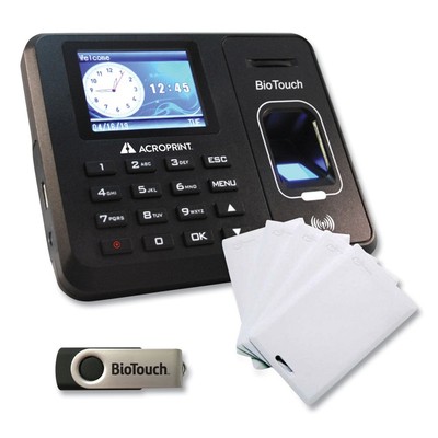 Acroprint BTR150 BioTouch Time Clock & Badges Bundle for 10000 Employees New