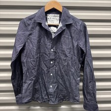 Frank and Eileen Barry Blue 100 Cotton Button Down Small NWOT Retail 258 S