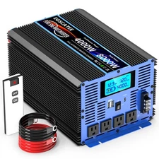 4000W 8000W Pure Sine Wave Power Inverter 12V to 110V 120V Converter LCD Remote
