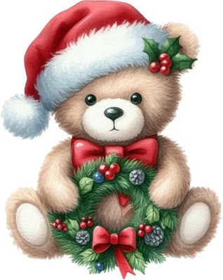 Farbe Weihnachten Teddybär Wandbild Schlafzimmer Fenster Vinyl Aufkleber Abziehbild 6 Größen