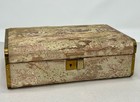 Vintage Farrington Musical Jewelry Box Oriental Motif On Silk & Brass End Plates — photo 1