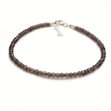AAA Natural Smoky Quartz Beaded Bracelets, 3-3.5 MM Beaded Bracelet Jewelry
