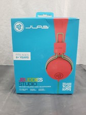 New JBuddies Studio ON EAR Wired Headphones for Children Kid Safe Volume RED