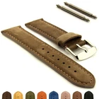 Suede Genuine Leather Watch Strap Band Teacher SS. Buckle 18 19 20 22 24 MM
