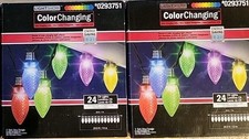 Gemmy LED Lightshow 24 count C9 COLOR CHANGING Multicolor Lights New  2 BOXES