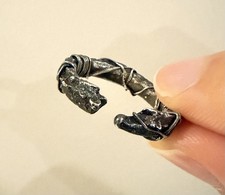 Handmade 999 Fine Silver Wire Wrapped Ring  Oxidised | Brutalist-Inspired