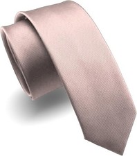 2.4" Solid Color Skinny Tie for Men Slim Necktie 6cm Rose Gold