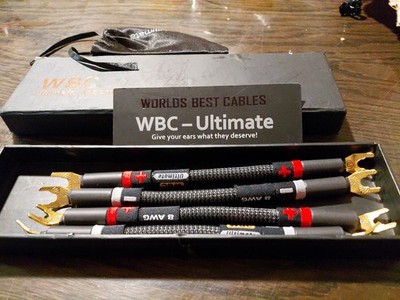 WORLDS BEST CABLES Jumper Cables 4 Units 8''  8 AWG 24 kt Spade to Spade