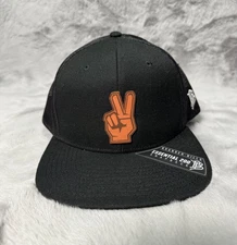 Branded Bills Hat Cap Black Peace Sign Essential 200 Mesh Snap Back Adjustable