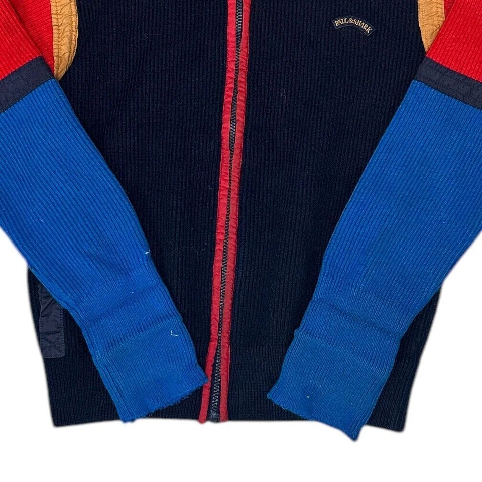 Paul & Shark Knit Cardigan Full Zip Wool Blend Italy Navy Sweater Mens Small - Image 4 of 4