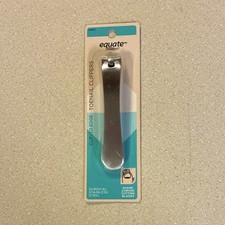 equate Toe Nail Clipper Curved Sharp Blades Brushed Finish Surgical Steel 34671