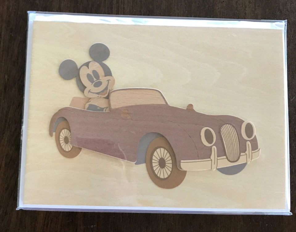 PAPYRUS SPECIAL EDITION DISNEY!! Brand New Two Wooden Mickey Mouse Cards!! - Image 2 of 4