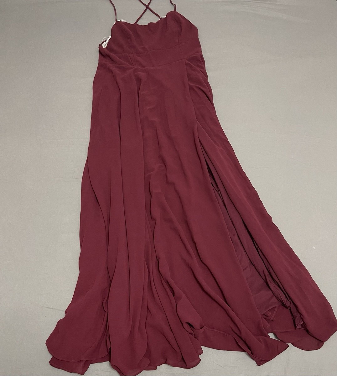 blue dress for baby girl Draped Pleated Maxi Dress Deep Burgundy / Xs at Ruti