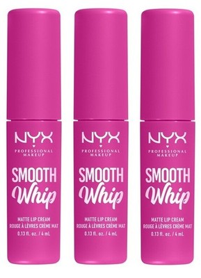 Pack 3 NYX Professional Makeup Smooth Whip Matte Lip Cream POM POM