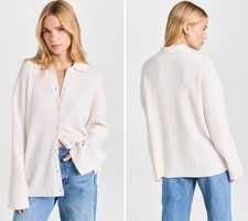 REFORMATION Size XS Fantino 100 Cashmere Collared Cardigan in Gossamer Cream