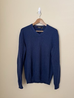 Loro Piana The Blend Vicuna And Baby Cashmere V Neck Sweater Blue