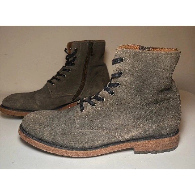 Frye Wyoming Hiker 84511 Mens Gray Suede Lace Up Casual Dress Boots Size 10 D Frye Wyoming Hiker 84511 Mens Green Suede Lace Up Casual  main image 4