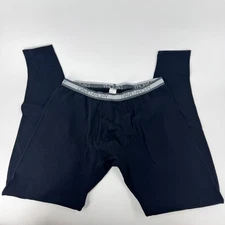 David Archy Mens Black Cotton Spandex Long Johns Thermal Underwear Base Layer L