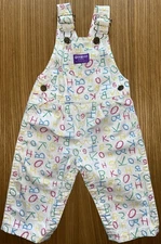 Vintage 80s Osh Kosh B'Gosh Overalls Size 24 Mo Vestbak Logo Letter Print