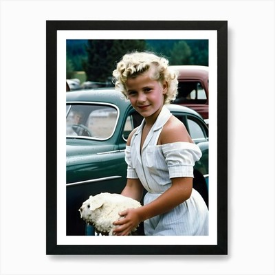 50's Style Community Car Wash Reima Framed Wall Art Poster Canvas Print Picture
