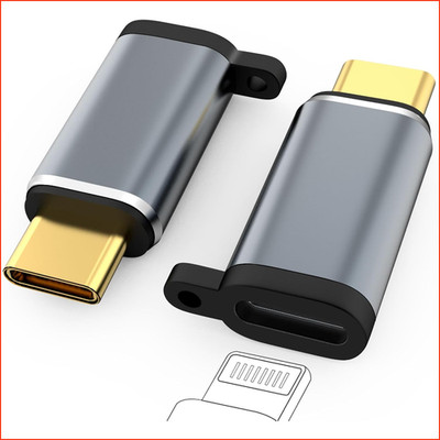 USB-C Adapter 2 Stück Lightning auf Type C Stecker PD 60W Schnellladung OTG für