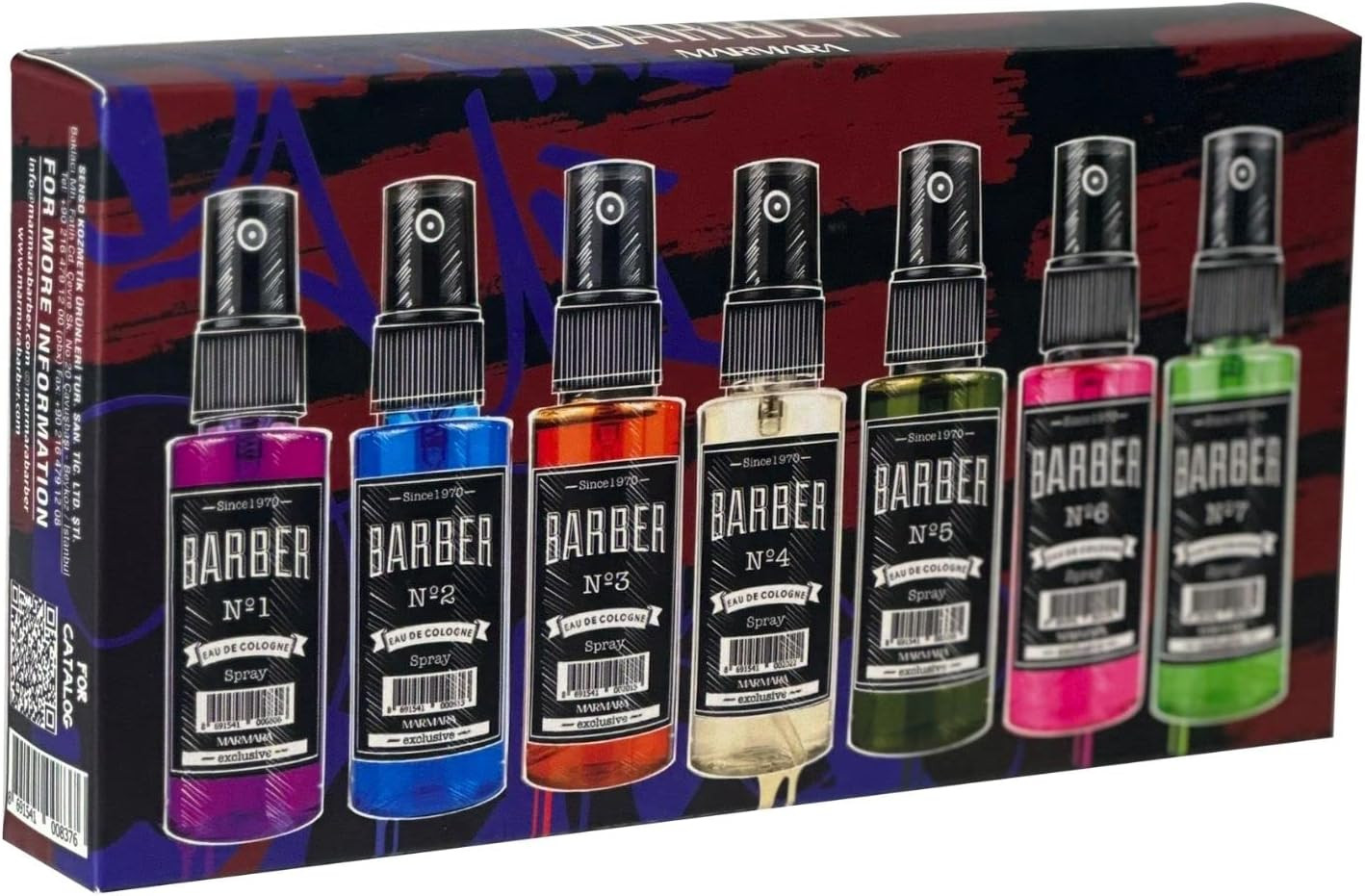 Classic Mix Mini Eau De Cologne Spray | 7 X 50 Ml | Dimensioni Da Viaggio | Dopo