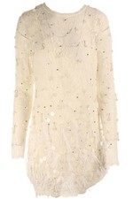 LOVESHACKFANCY CREAM LACE MINI DRESS UK 8