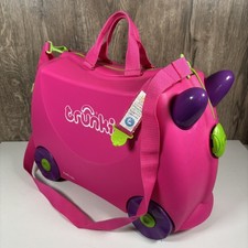 TRUNKI Trixie Valigia Cavalcabile Tirare con Cinghia e Chiave Viaggio Bambini Rosa