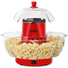 Hot Air Popcorn Popper Maker with 4 Serving Bowls and Measuring Cup