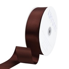 Dark Brown Satin Ribbon 1-1/2 inch X Continuous 100 Yards Single Face Polyest...