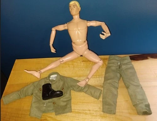 GI GOE 1960'S ERA BLONDE PANTS SHIRT ONE BOOT GOOD CONDITION  HASBRO        1179