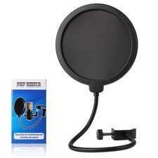 Professional Microphone Pop Filter Shield,Mic Wind Mask Shield Screen with Bl...