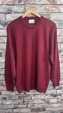 Vintage Pierre Sangan Mens Red Wool Blend Crew Neck Long Sleeve Jumper Size L