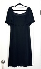 Vintage 70’s Marita By Anthony Muto Pleated Black Dress Size S/M 4-6 Square Neck