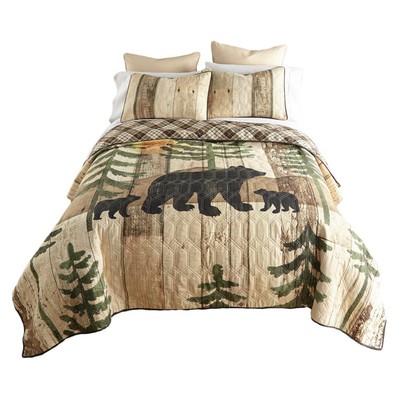Donna Sharp Brown Bear Cabin 3-Piece Comforter Set Brown Queen