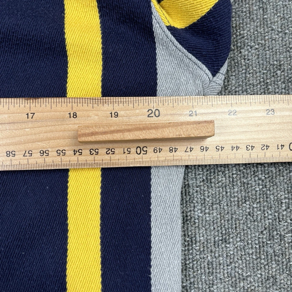 Vintage Chaps Ralph Lauren Shirt Mens Large Blue Grey Striped Long Sleeve Polo - Image 4 of 4