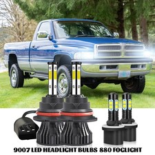 For Dodge RAM 1500 2500 3500 1994-2001 6000K LED Headlight Fog Light Bulbs