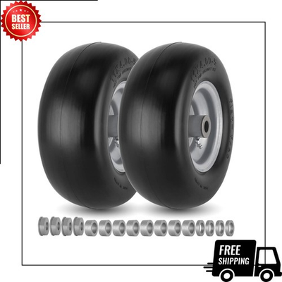 #ad #ad 11x4.00 5 Flat Free Lawn Mower Tires for Zero Turn Front Tires with Bushing $56.33