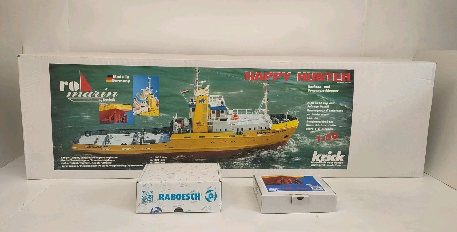 Happy Hunter Salvage Tug Boat w/ Fittings & Motor Set 1:50 Krick Robbe RC Model