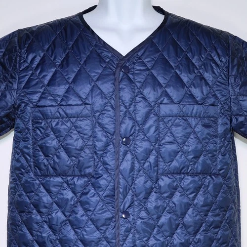 BRAIN DEAD - Blue Quilted Short Sleeve Snap Button Jacket - Men's Medium, NEW 🔥 image 2