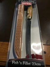 Rapala 9in Fillet Knife with Leather Sheath + Sharpener LOOK. FREE SHIPPING