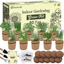 10 Herb Garden Planter Indoor Kit, 44Pcs Complete Kitchen Herb Starter Set Inclu