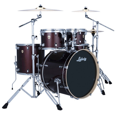 Ludwig Evolution 5-Pc Drum Set w/22'' Kick & Paiste Cymbals - Carmel Sparkle