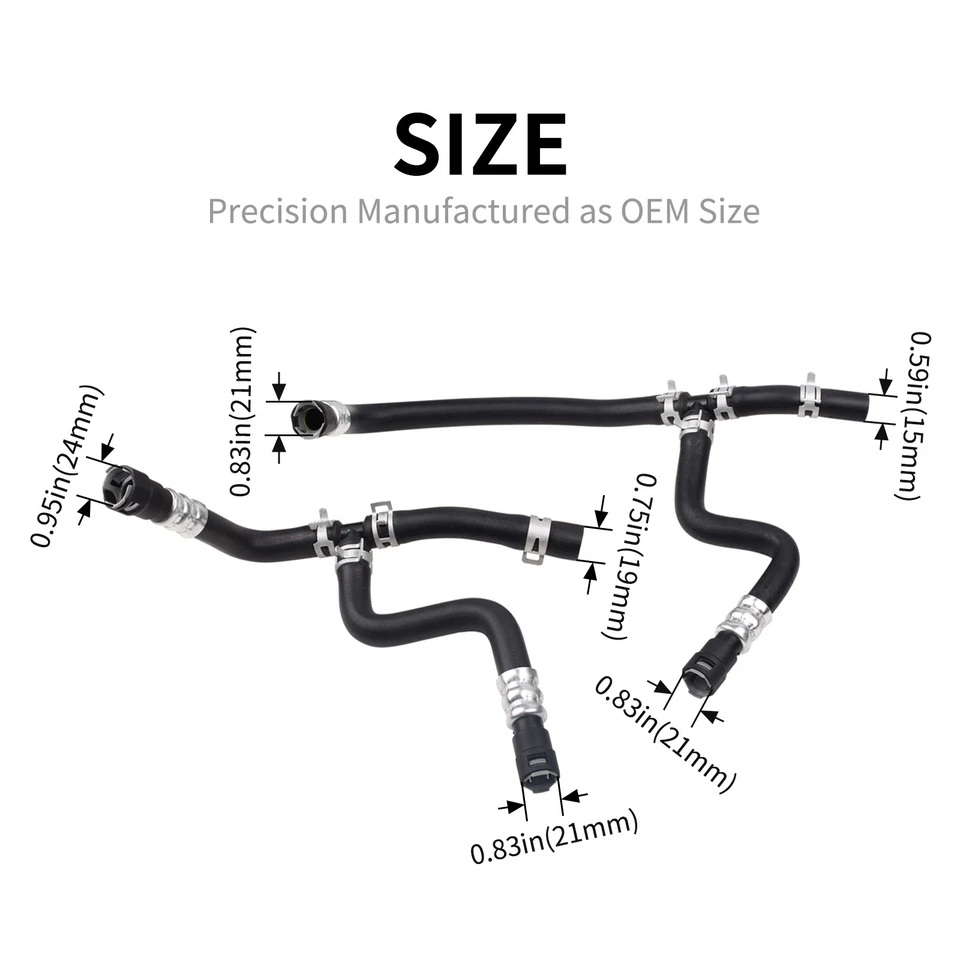 Juego de 2 mangueras de calefacción para Buick Enclave Chevrolet Traverse GMC Acadia 3,6 L en V6 Foto 3 de 4